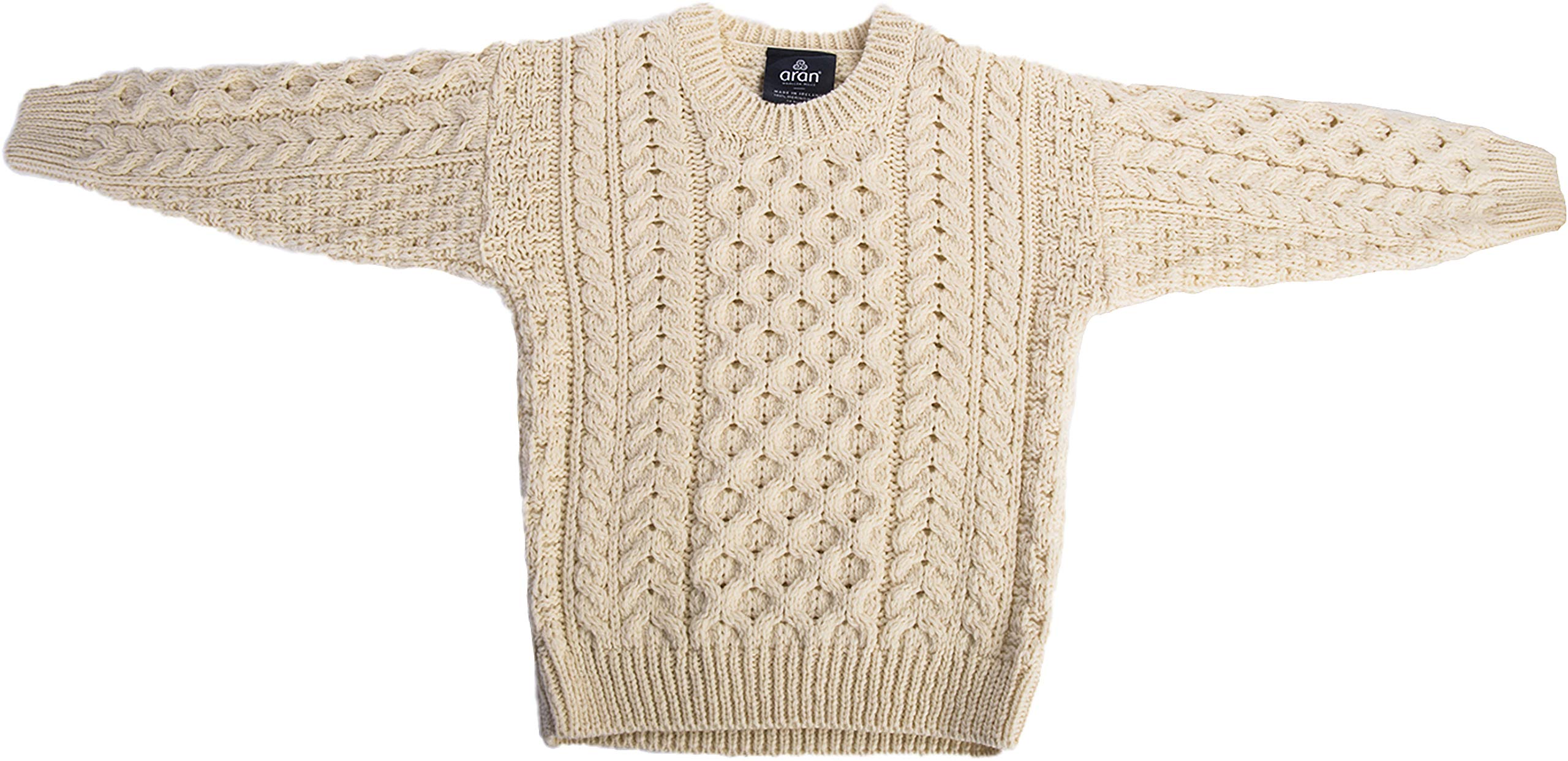 Childs Irish Merino Wool Crew Cut Sweater