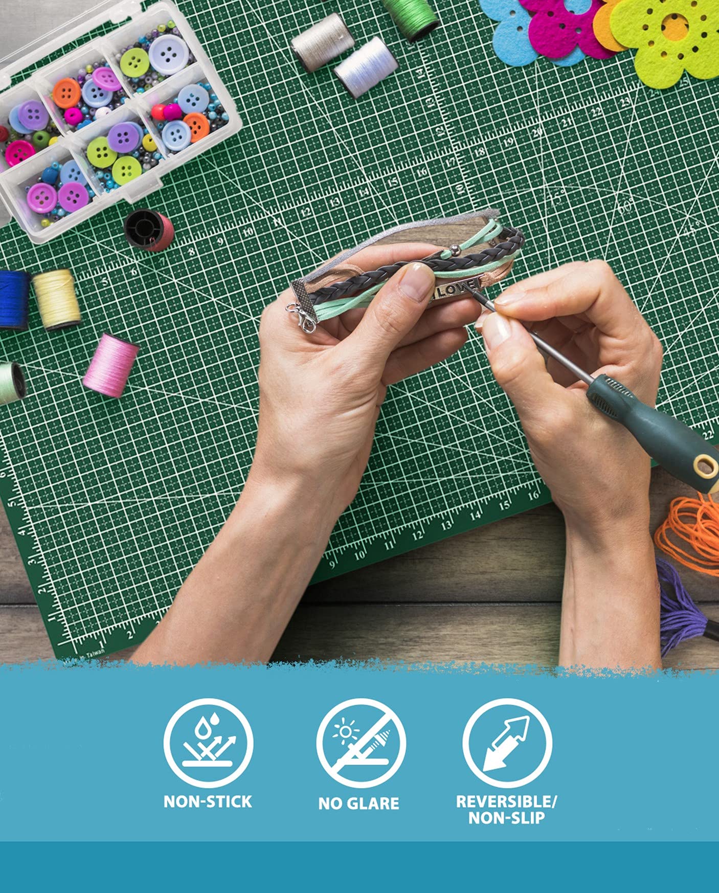 G+ Tapete de manualidades autorreparable de 12 x 18 pulgadas, tabla de cortar de doble cara de 5 capas para manualidades, tela, acolchado, costura, pasatiempos, proyectos de precisión