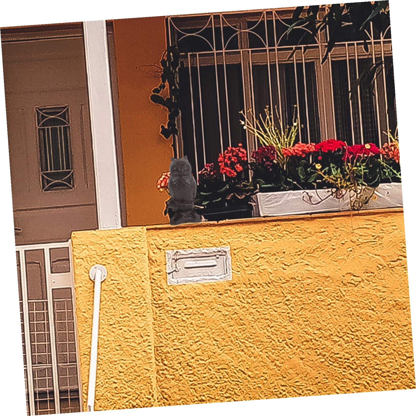 POPETPOP Scultura in Ferro a Forma di Gufo Leggera e Resistente, Decorazione Adorabile per Giardino e Ornamento Casa Delicato e Decorativo