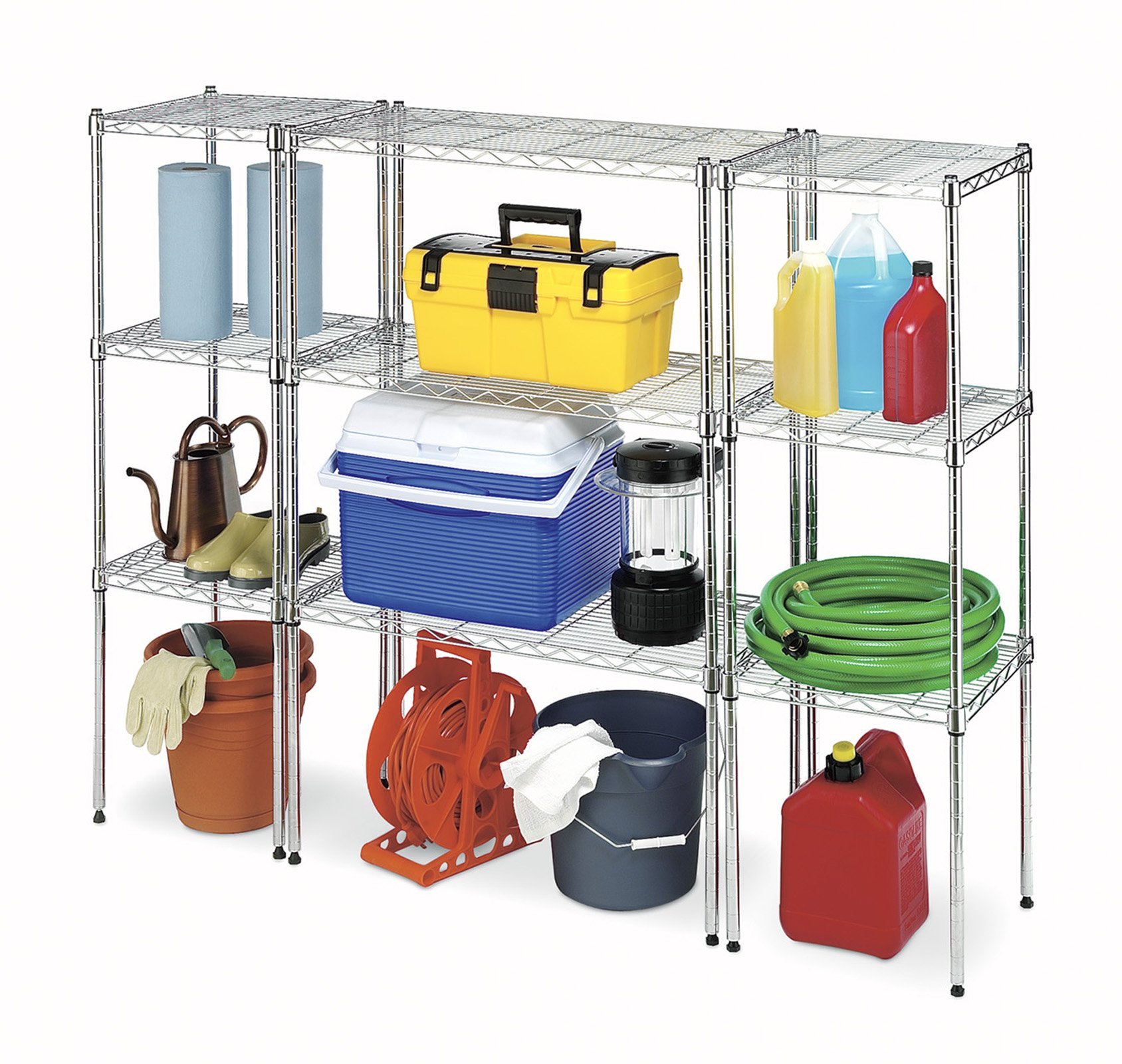 Whitmor Supreme Stapelregal, 1 Etagen, Draht-Metall, Aufbewahrungs-Organizer, 38,1 x 35,6 x 38,1 cm (L x B x H), Chrom