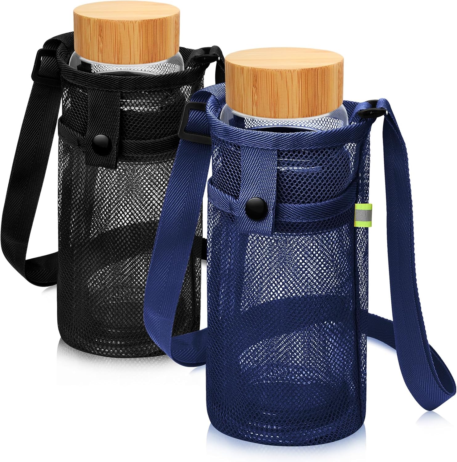 2 Pcs Mesh Water Bottle Holder with Adjustable Shoulder