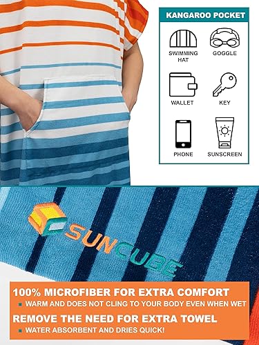 Miniatura 3 de SUN CUBE Bata cambiadora de poncho de surf con capucha  Toalla cambiadora de microfibra de secado rápido con bolsillo para surfear hombres y mujeres