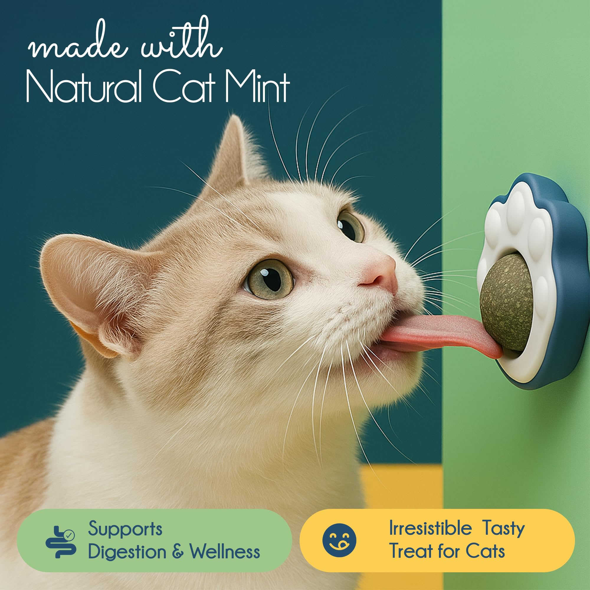 Oh My Cat! Juego de juguetes para gatos, 3 juguetes interactivos para gatos, bola de movimiento automático con luces, juguete de hierba gatera de felpa y regalo de pata de menta para gatos, regalos