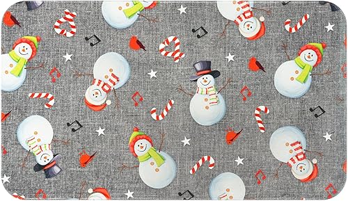 Miniatura 7 de ASPMIZ Tapete de puerta de Navidad para interiores y exteriores, tapete absorbente de muñeco de nieve, antideslizante, tapete de entrada de nieve de
