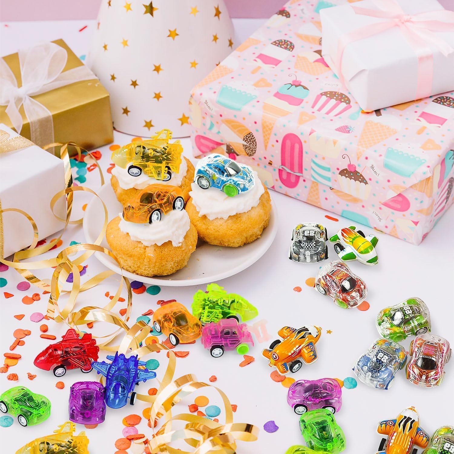 Vileafy 50 Mini Pull Back Cars for Kids –Birthday Goodie Bag Stuffers, Classroom Rewards, Party Favors& Carnival Prizes – Multicolored Mini Vehicle Toys for Boys & Girls Ages 3-5