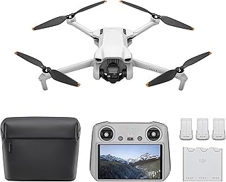 Mini 3 Fly More Combo (DJI RC) – Lightweight 3x Mechanical Gimbal Mini Camera Drone with 4K HDR Video, 3 batteries for 114-min Flight Time, Vertical Shooting, 32800ft (10km) Video Transmission