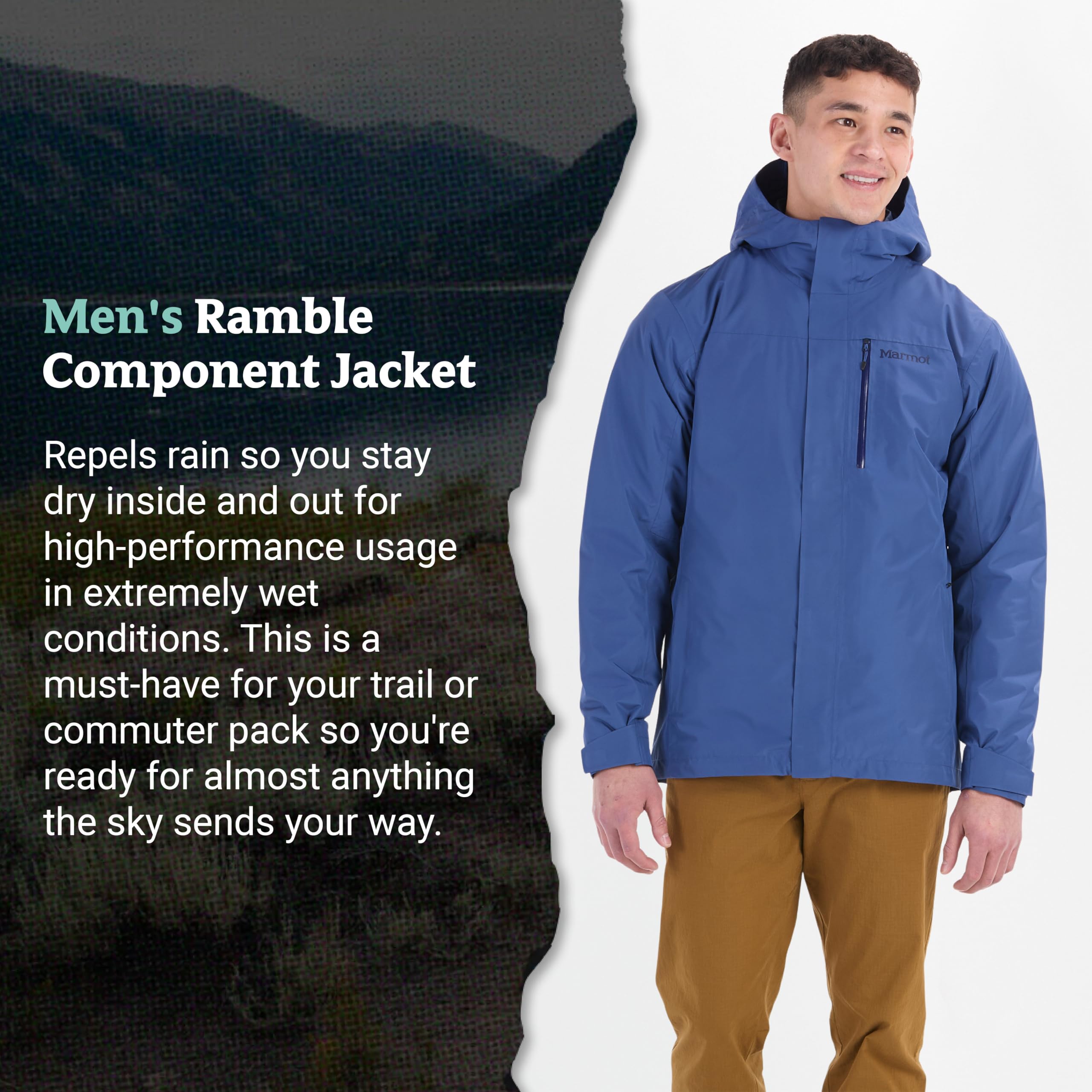 MARMOT Herren Ramble Component Jacket Wasserdichte Jacke, warme 3 in 1 Regenjacke mit Kapuze, winddichter Regenmantel, atmungsaktiver Windbreaker, ideal zum Wandern (1er Pack)
