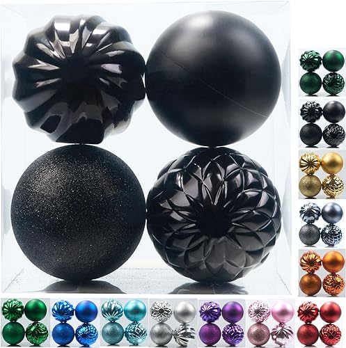 Miniatura 37 de Emopeak - 24 mini bolas para árbol de Navidad, irrompibles, bolas colgantes para decoración de fiestas, bodas y festividades, de 1.2 pulgadas