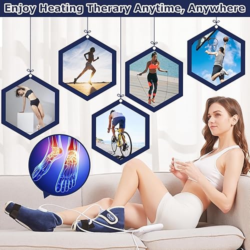 Miniatura 8 de CAMECO 1 par de almohadillas térmicas de pies para neuropatía de pies, calentadores de pies térmicos para mujeres y hombres, almohadilla de terapia