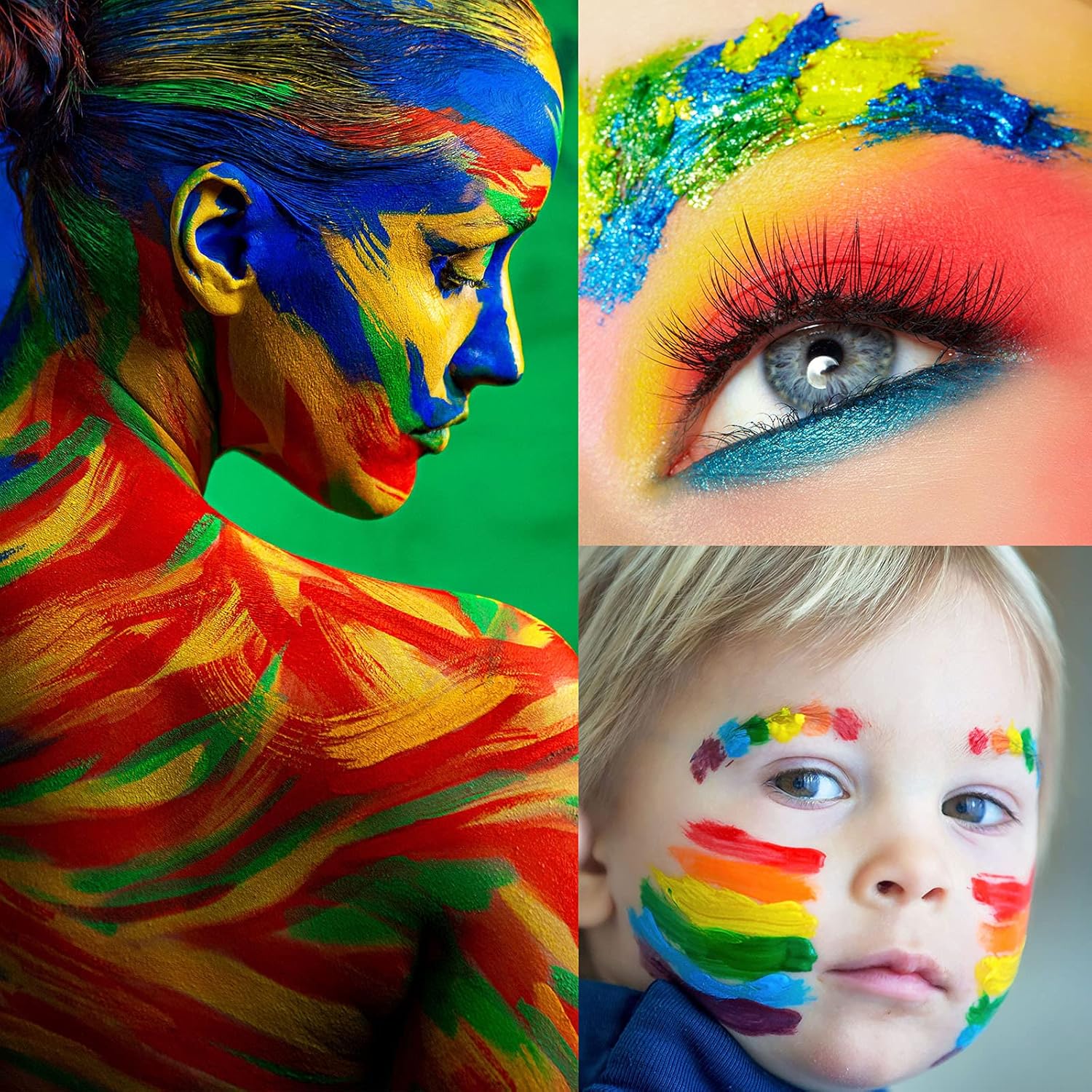 Buy UCANBE Face Paint Kit + 10pcs Paint Brush Water Activated Body