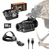 Night Vision Monocular - Nightfox Prowl Night Vision Goggles, Head or Helmet Mounted, 1x Magnification NVG, 1080p Video Recording, Stealth Infrared 940nm IR, Digital NODs for Airsoft, Night Walking