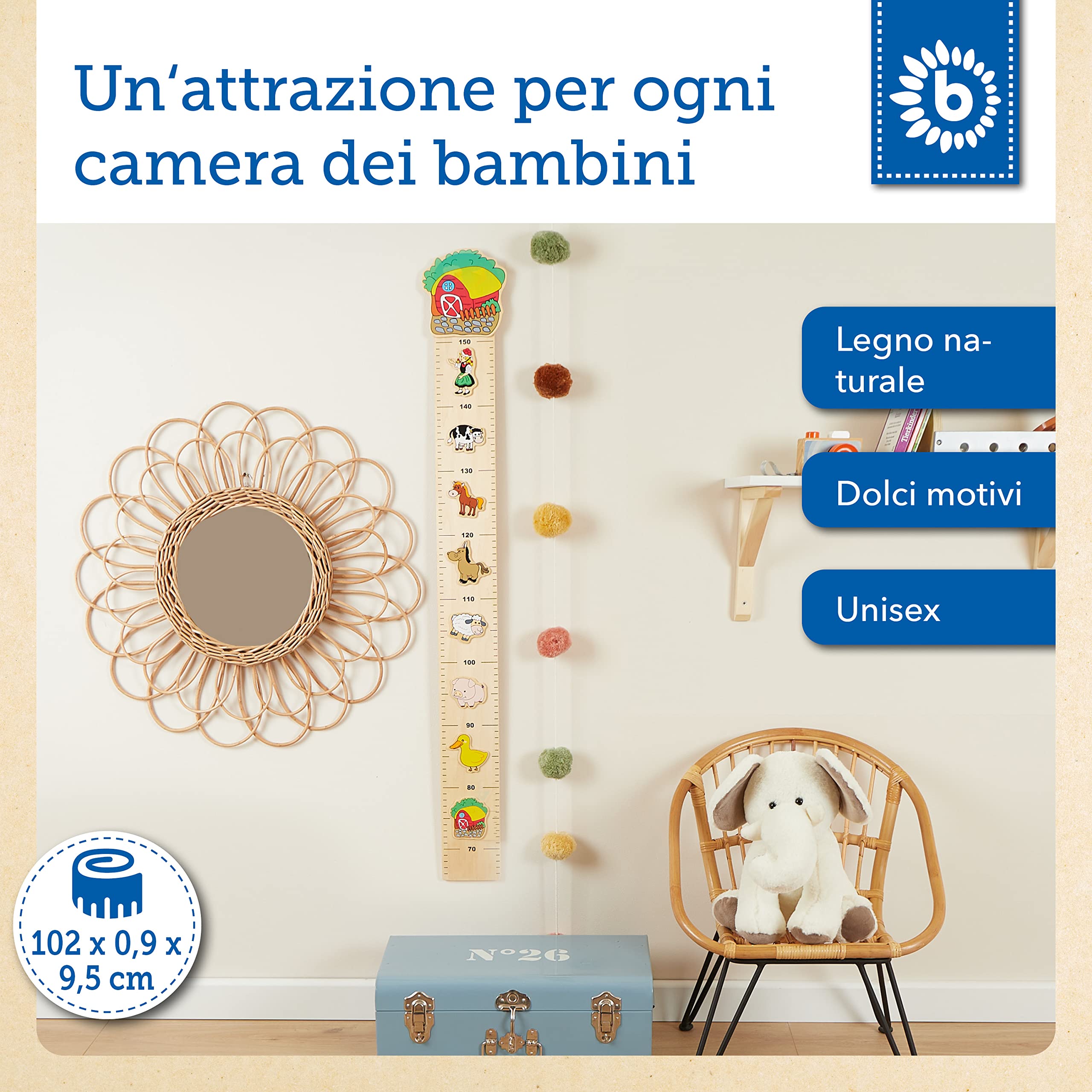 Bieco metro bambini parete legno da parete