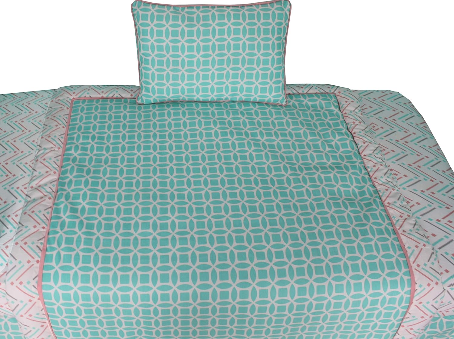 BabyFad Lattice Chevron Turquoise 9 Piece Baby Crib Bedding Set : Baby