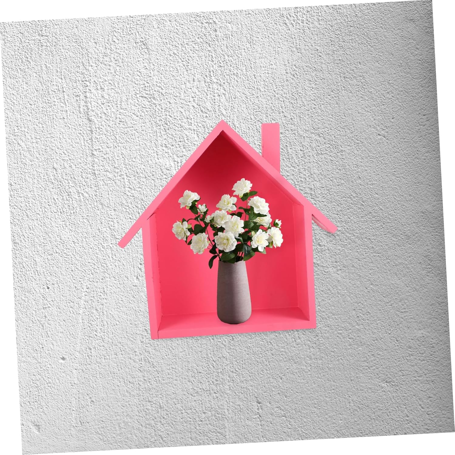 Cabilock Small House Wall Shelf Wooden Storage Rack for Living Room Bedroom Office Functional Decorative Organizer for Collectibles