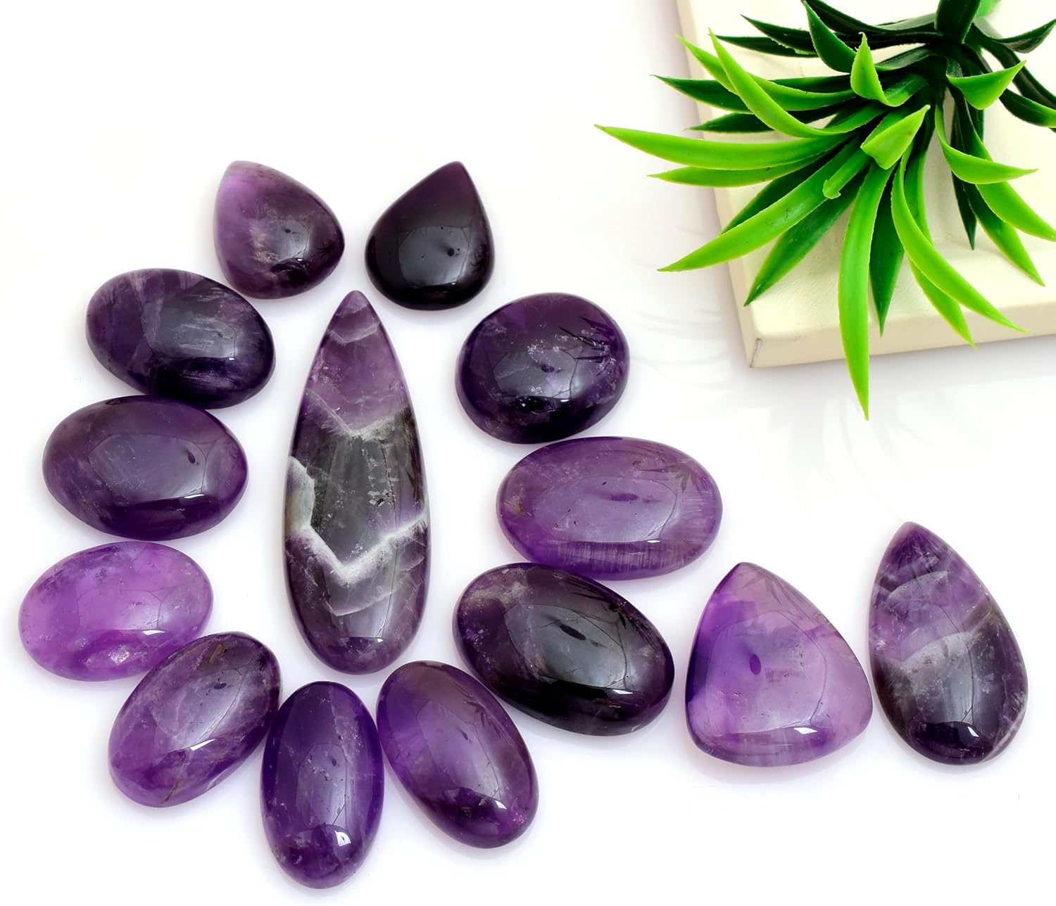 Natural Lapis Lazuli Cabochons – Loose Gemstone Set for Jewelry Making | Polished Oval & Pear Shape Stones | DIY Craft, Ring, Pendant Making (20–35 mm, Pack of 5)