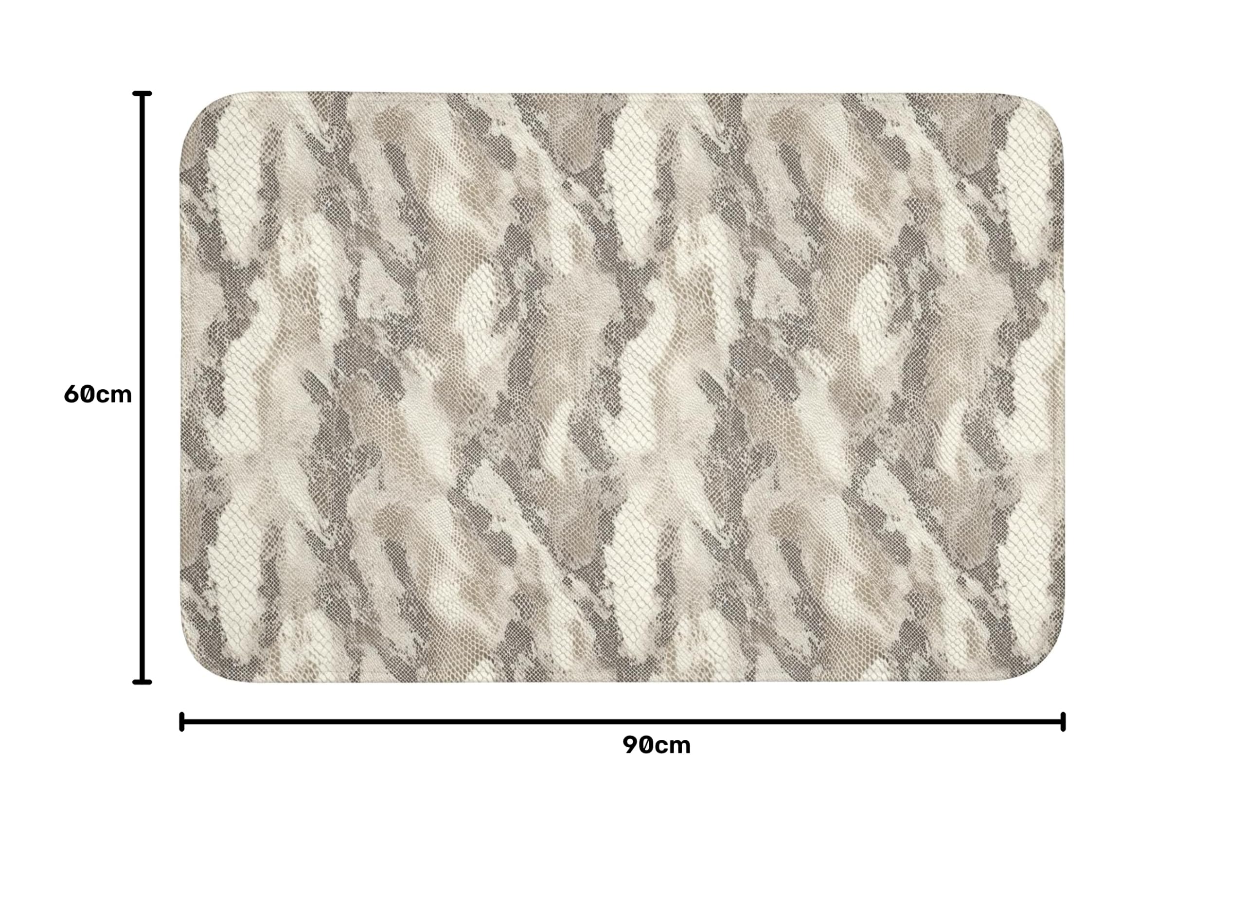 Alfombras Baño Rectangular 90x60 cm Alfombra Ducha Lavable Tapete Bath Mat Non Slip Antideslizante Bathroom Decoracion Shower Serpiente - Patrón - Topo