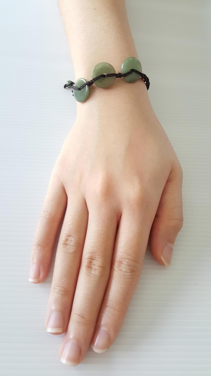 Infinityee888 Green Coin Jade Bead Bracelets Feng Shui for Men, Women Bracelet-BC01 - Image 3