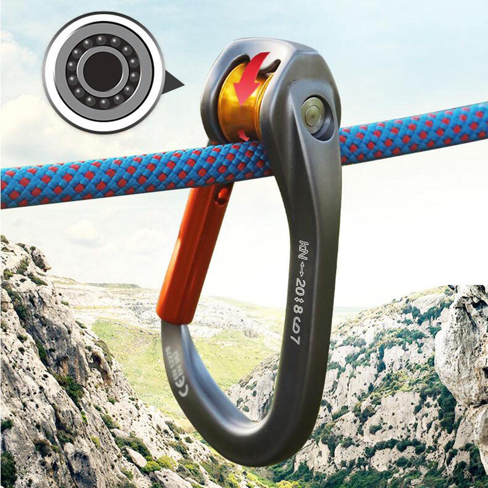 Mosquetón Escalada Gancho Clip Llavero Cierre Tornillo Resistente Aleación Aluminio Acero Adecuado para Deportes al Aire Libre Vida