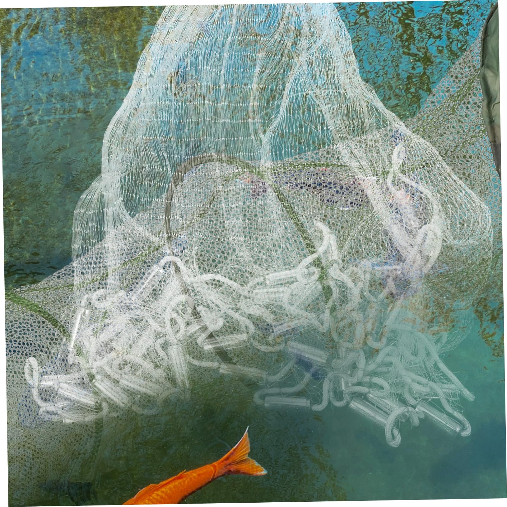 TOYANDONA 1.5m Rete Per Pesca Mano Con Pesi Monofilamento Leggero e Durevole Retino Da Lancio Per Acqua Dolci e Salate Per Pesci Gamberetti e Trappole