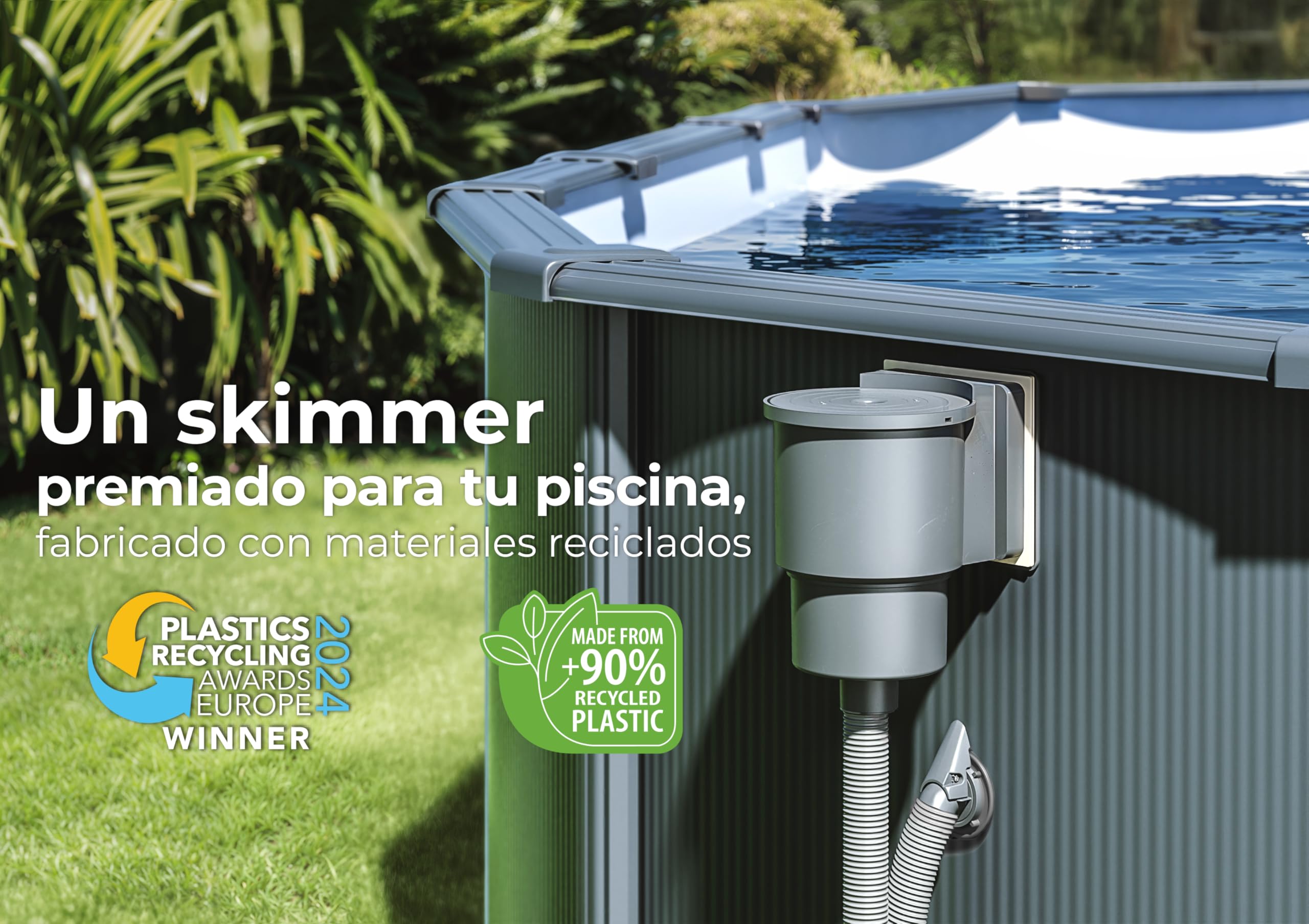 Gre AR100G - Skimmer para Limpieza y Depuración de Piscina Estándar + Válvula de Impulsión, Sistema de Filtración para Piscinas, Color Marrón, 24 x 21,5 x 31 cm