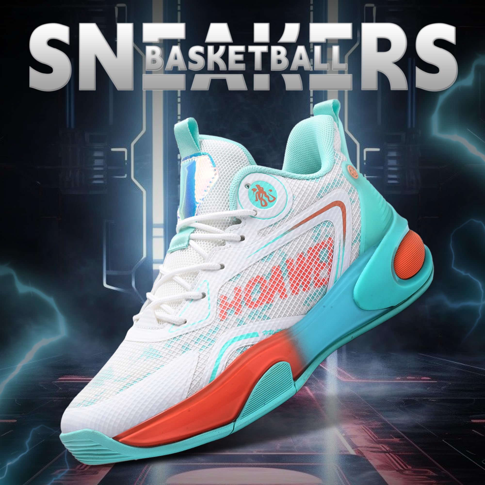 Zapatillas de Baloncesto de caña Alta con Degradado for Hombre: Malla Transpirable y Soporte Acolchado