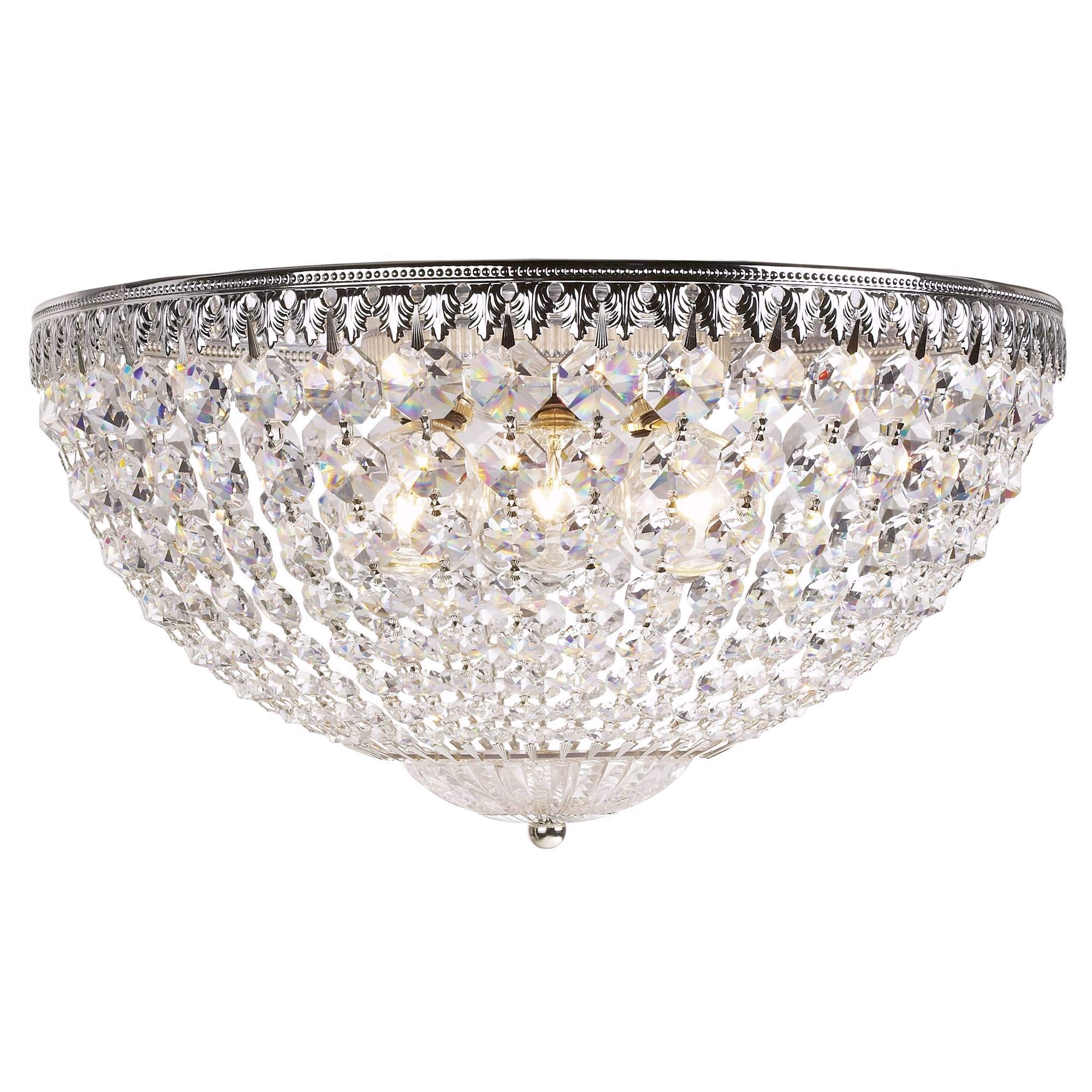 Schonbek Petit Crystal Flush Mount fixture, close-up of the main body