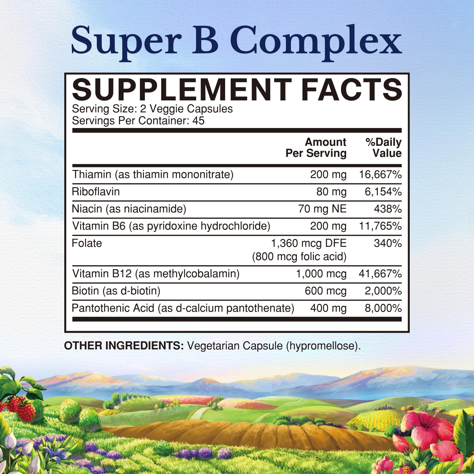Vitalitown Vitamin B Complex Capsule for Women and Men, Tissue-Ready All 8 B Vitamins, Folic Acid Biotin B1 B2 B3 B6 B12, Healthy Cellular Energy Metabolism & Nervous System Support, 90 Capsules — Amazon image 8