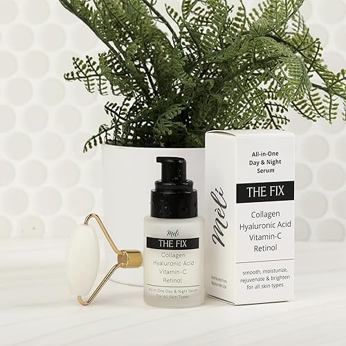 Miniatura 5 de The Fix 4 en 1 suero hidratante facial con colágeno, ácido hialurónico, vitamina C y retinol, fórmula antienvejecimiento día y noche para suavizar,