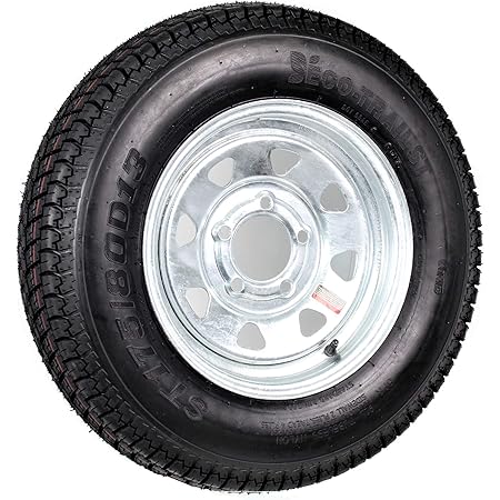 Amazon Com St175 80d13 Loadstar Trailer Tire Lrb On 5 Bolt Galvanized Spoke Wheel Automotive