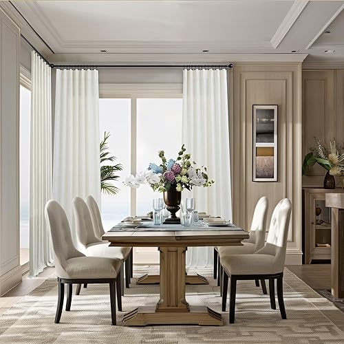 Miniatura 2 de Cortinas de Lino Natural de 90 Pulgadas de Largo para Dormitorio, 2 Paneles con Bolsillo de Pestaña Trasera, Aireadas, Ligeras, Eficientes
