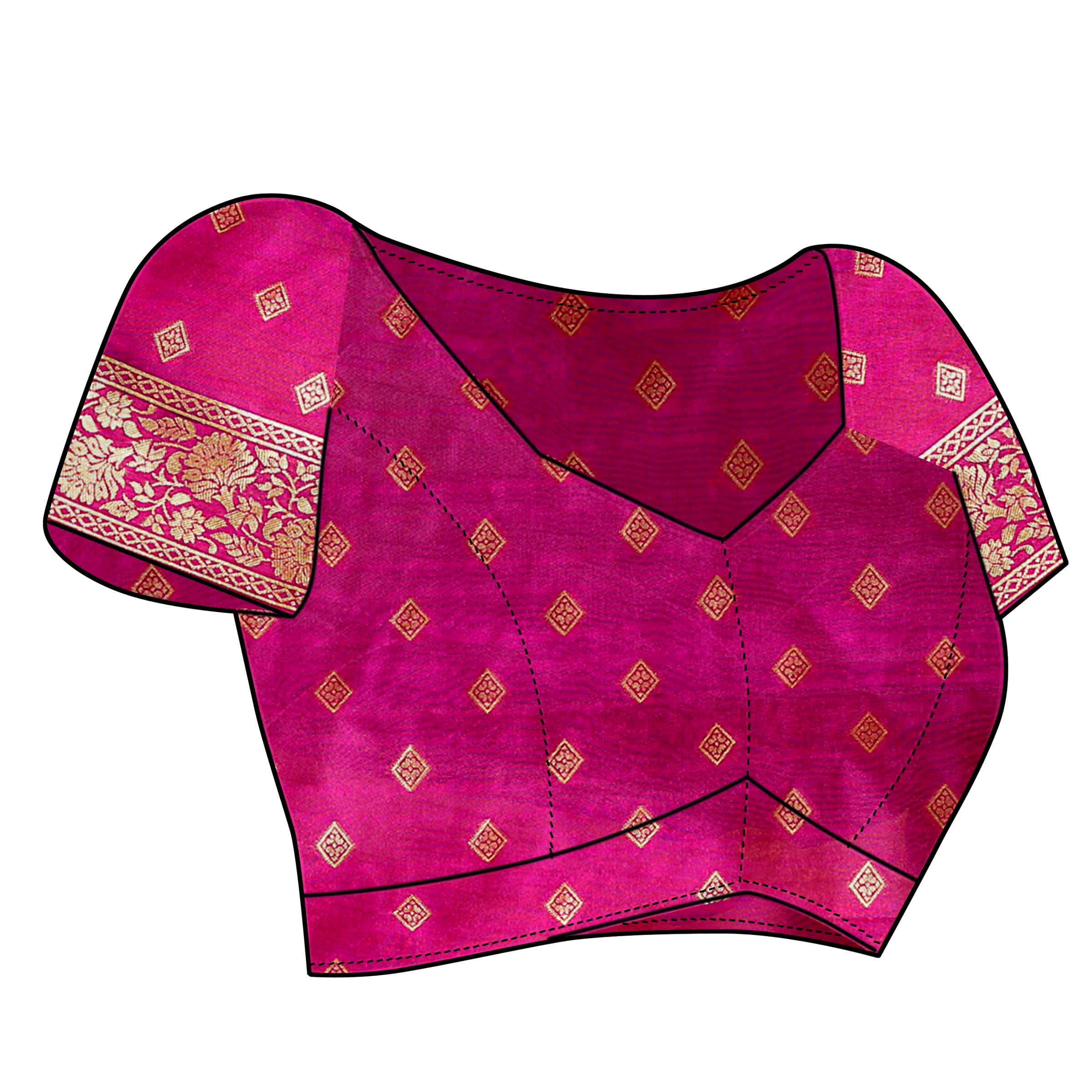 Sidhidata Kanjivaram Banarasi Sari en soie jacquard avec chemisier pour femme (taille unique)