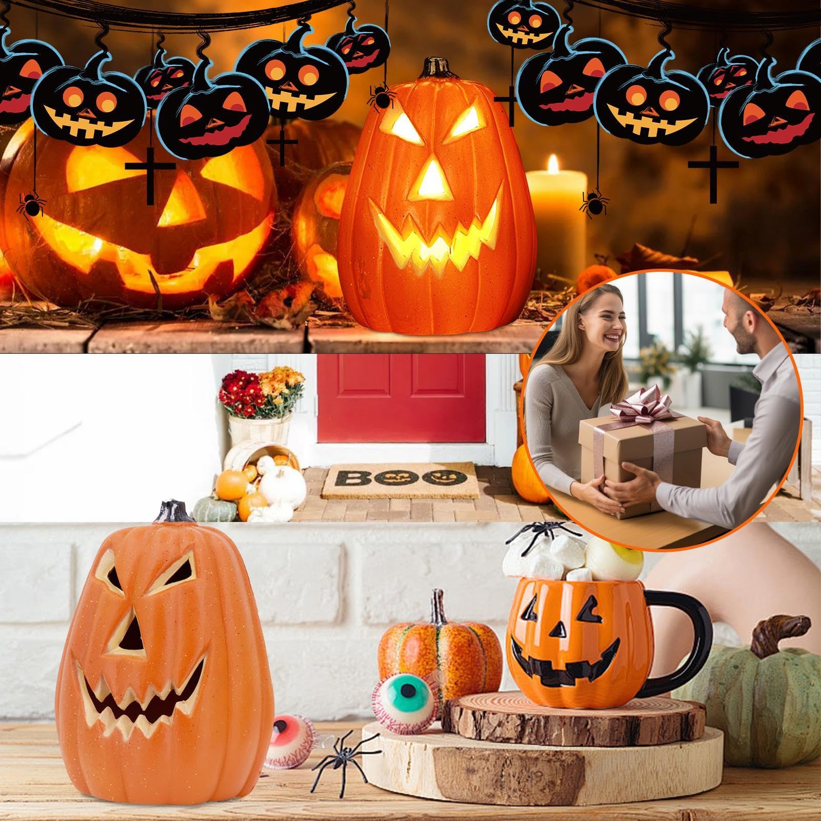 特大! ハロウィン パンプキン LEDライト 海外 本格的 Amazon.co.jp : Buogint ハロウィン LED パンプキン ライト