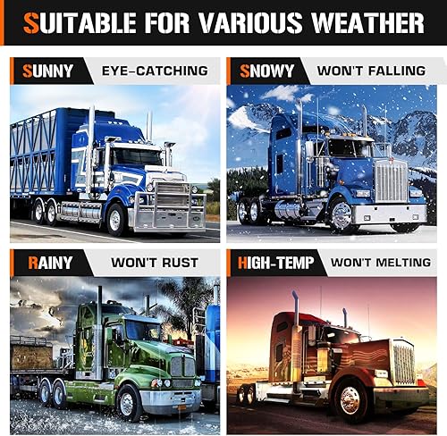 Miniatura 6 de AEagle Kit combinado de cubierta de eje trasero para cubos de semirremolque con tuerca atornillada de 1.299 in, plástico ABS cromado, tapas