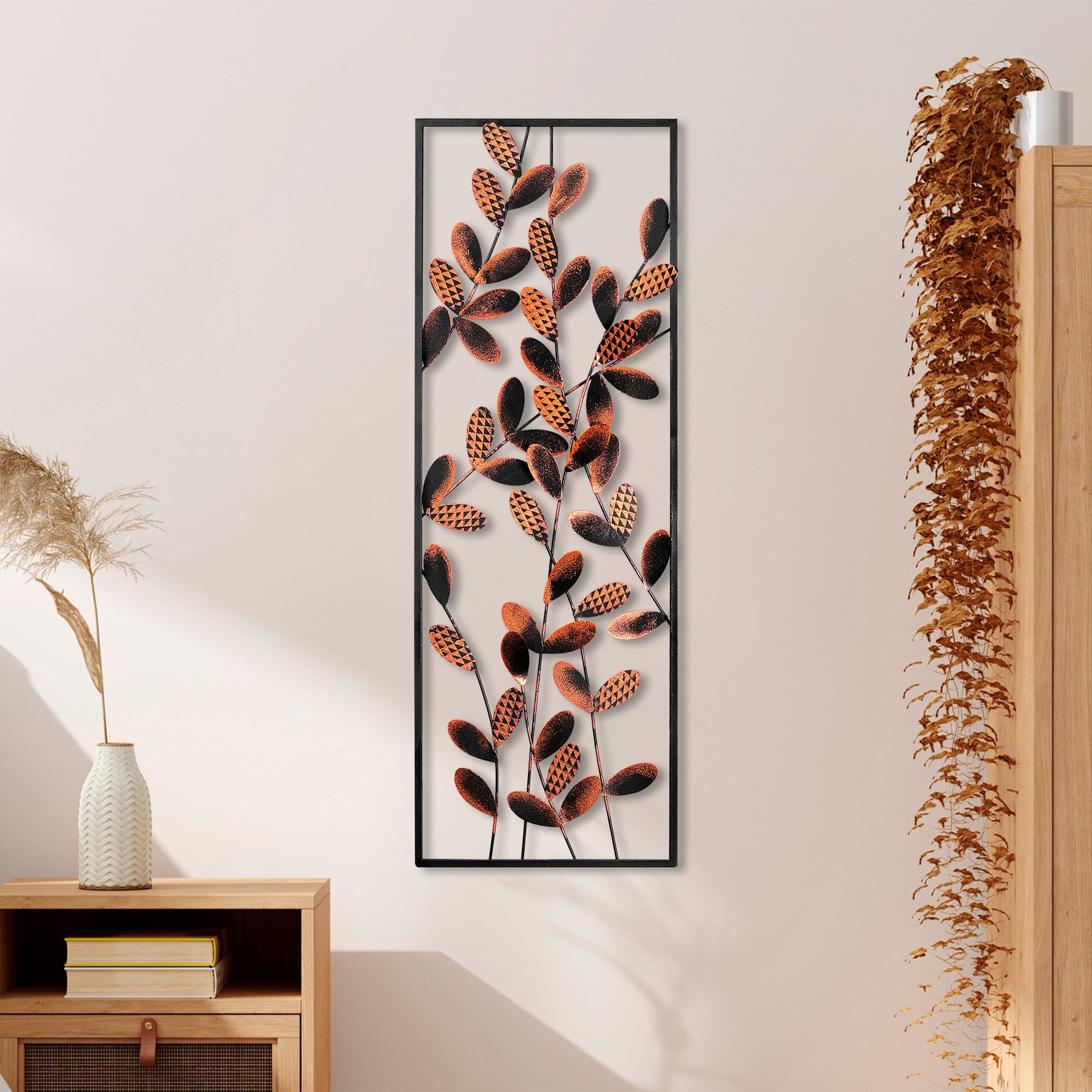 Handmade Decorative Metal Wall Accessory, 32 x 90 cm, 100% Metal (1.5 mm), Unique Hand-Painted Design, Perfect for Home Decor and Personal Touch