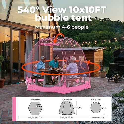 Miniatura 2 de All Weather Proof Pod - Tienda de campaña desplegable de burbujas para 4 a 8 personas, gran casa de cúpula de gran tamaño, tienda de campaña con