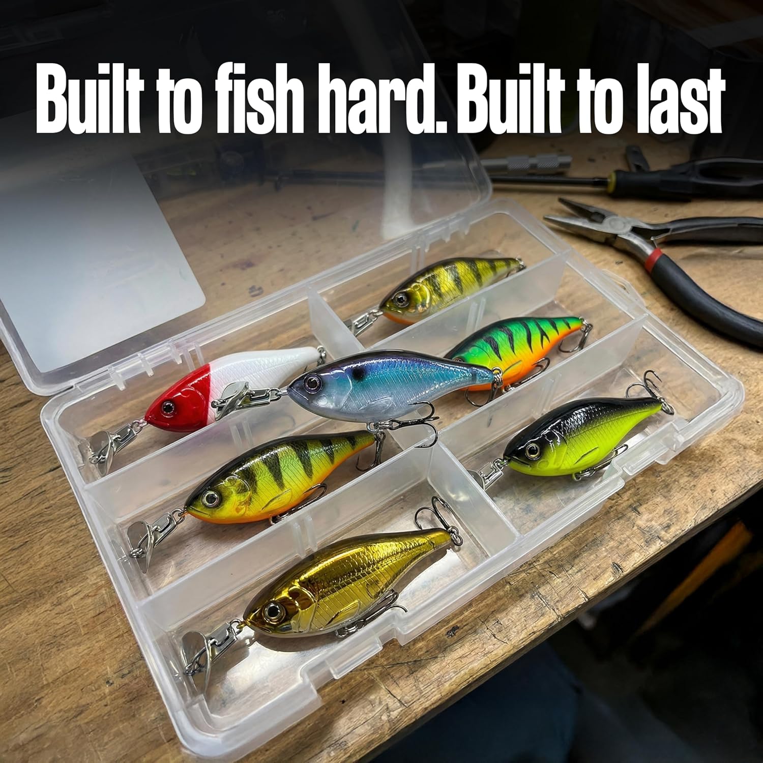 Headbanger Cranky Shad Slow-Sink Hard Lure (2-1/2", 3", 4" & 5") – Patented Erratic “Headbanging” Action Crankbait for Freshwater Bass, Walleye & Perch – 1/3 oz with Premium VMC Hooks