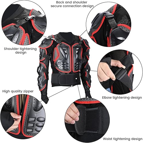 Miniatura 6 de Chaqueta protectora para motocicleta, protección para el pecho y la columna vertebral, equipo de seguridad de protección para ATV