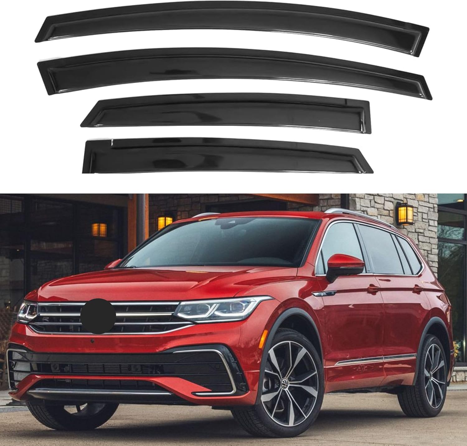 IG Window Visor for Volkswagen (VW) Tiguan 2018-2024, Rain Guard Tape-On Extra Durable Sun Wind Side Vent Window Deflector, 2018 2019 2020 2021 2022 2023 2024 2018-2024 Tiguan