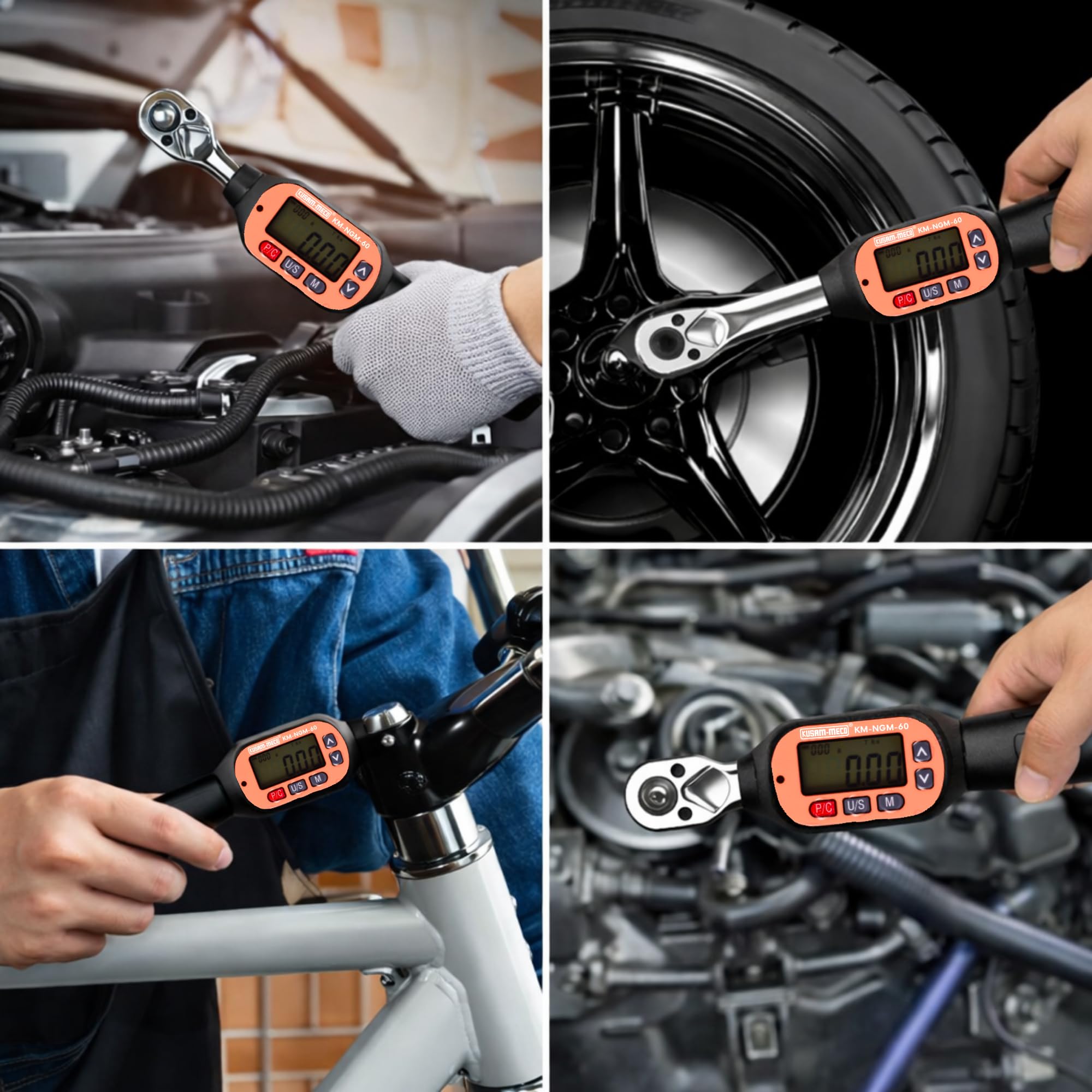 KUSAM-MECO KM-NGM-30 Mini Digital Torque Wrench (0.9-30 N.m) | ±2% Precision | LED & Buzzer Alert | 1/4" Drive | Digital Torque Tool for Automotive, Bike & Machinery Maintenance 3