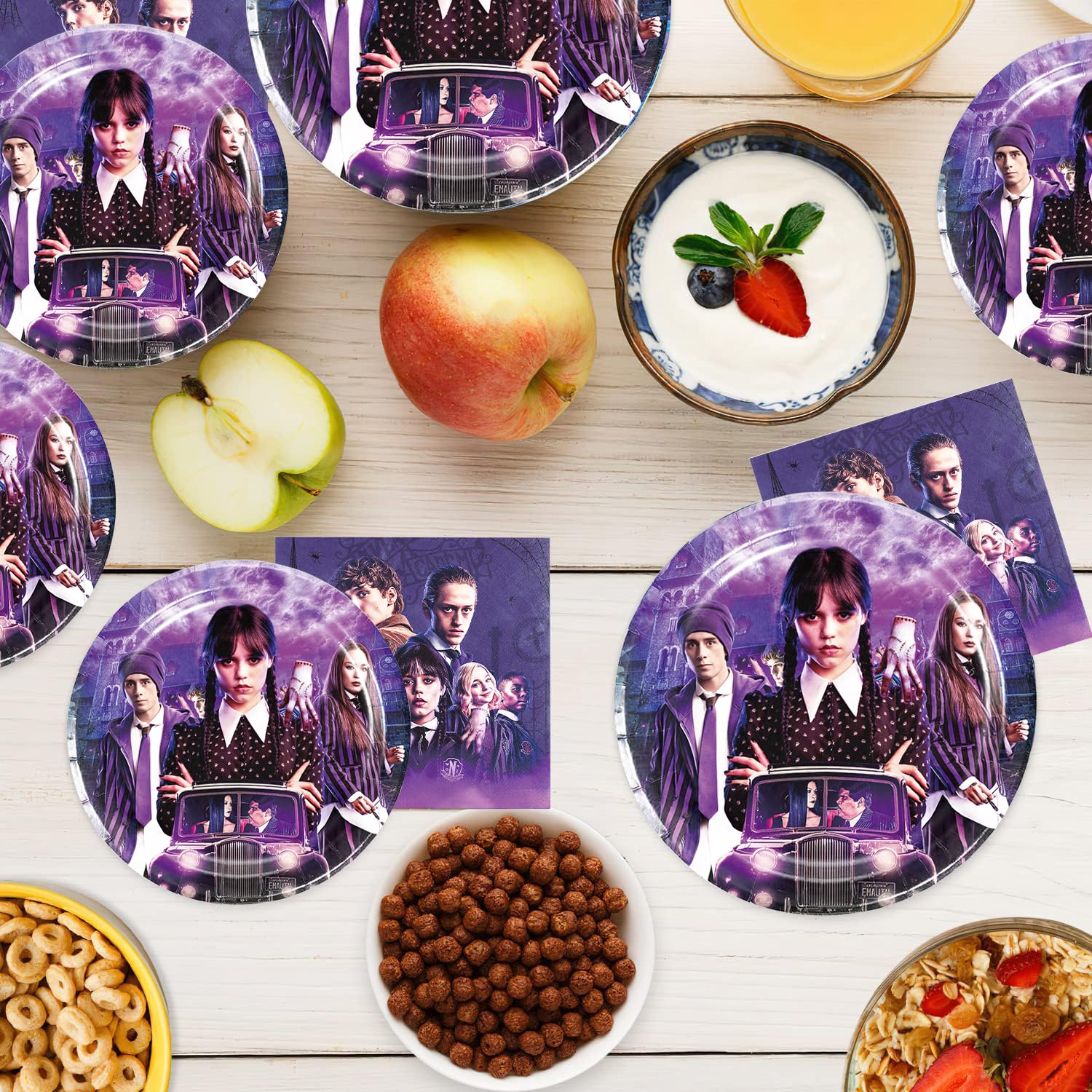 Wednesday Plate 40 Pcs Wednesday Addams Party Supplies, Including 20 Plates and 20 ...