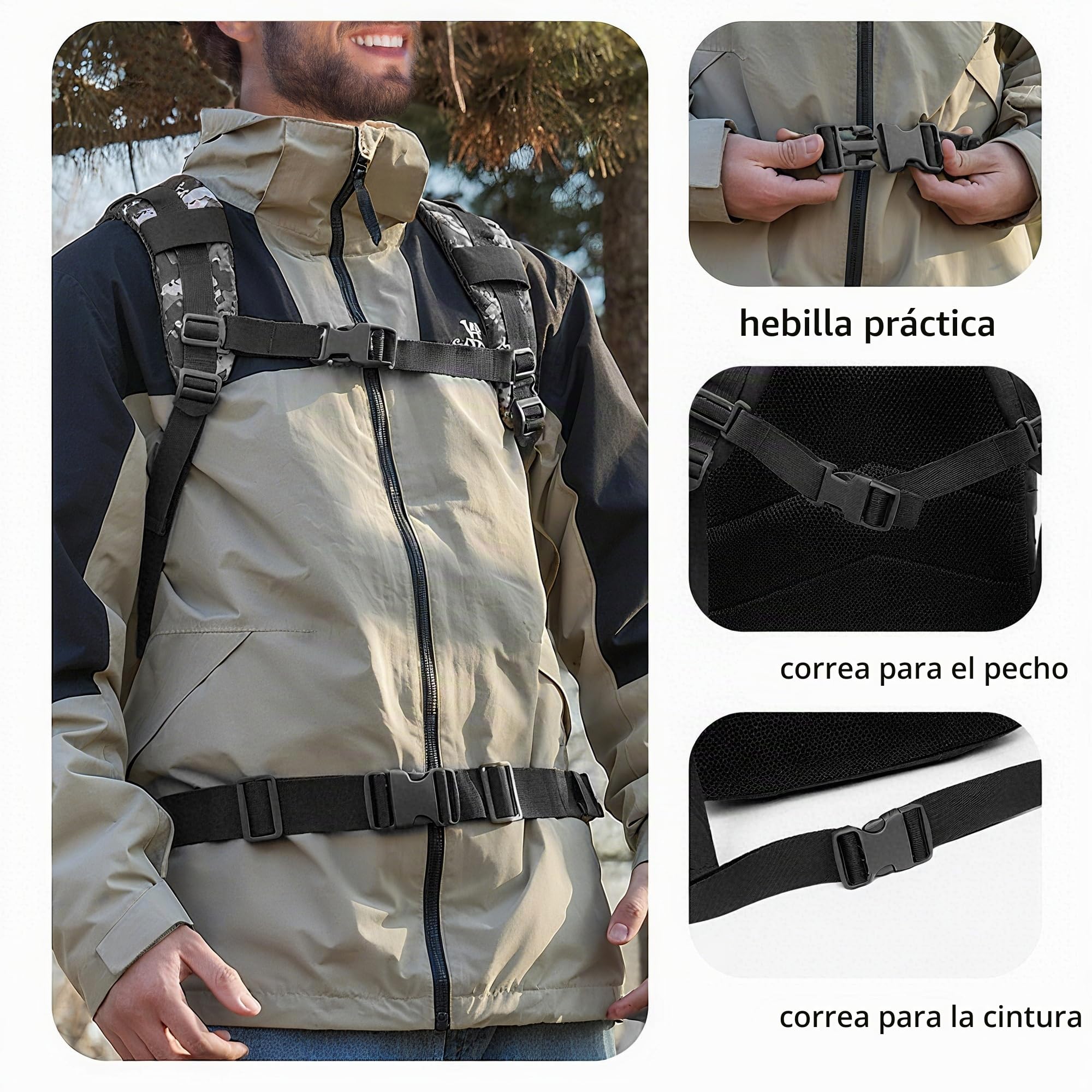 aiGear 50L Mochilas Tácticas Militar Gran Capacidad con Sistema Molle Negra