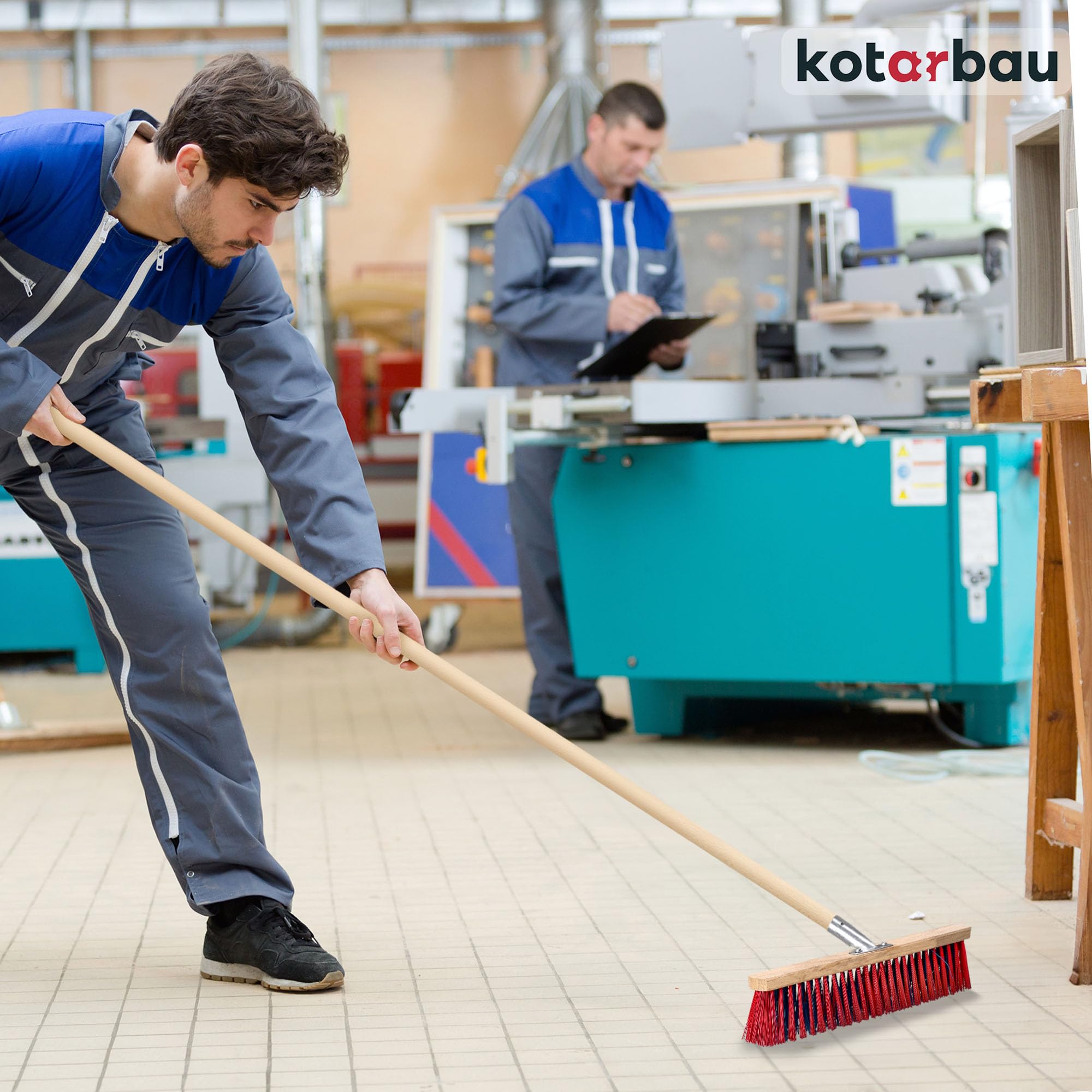 KOTARBAU® Ulicówka - 43 CM - Zamiatacz - Szczotka - Miotła Drewniana - Zmiotka - PVC