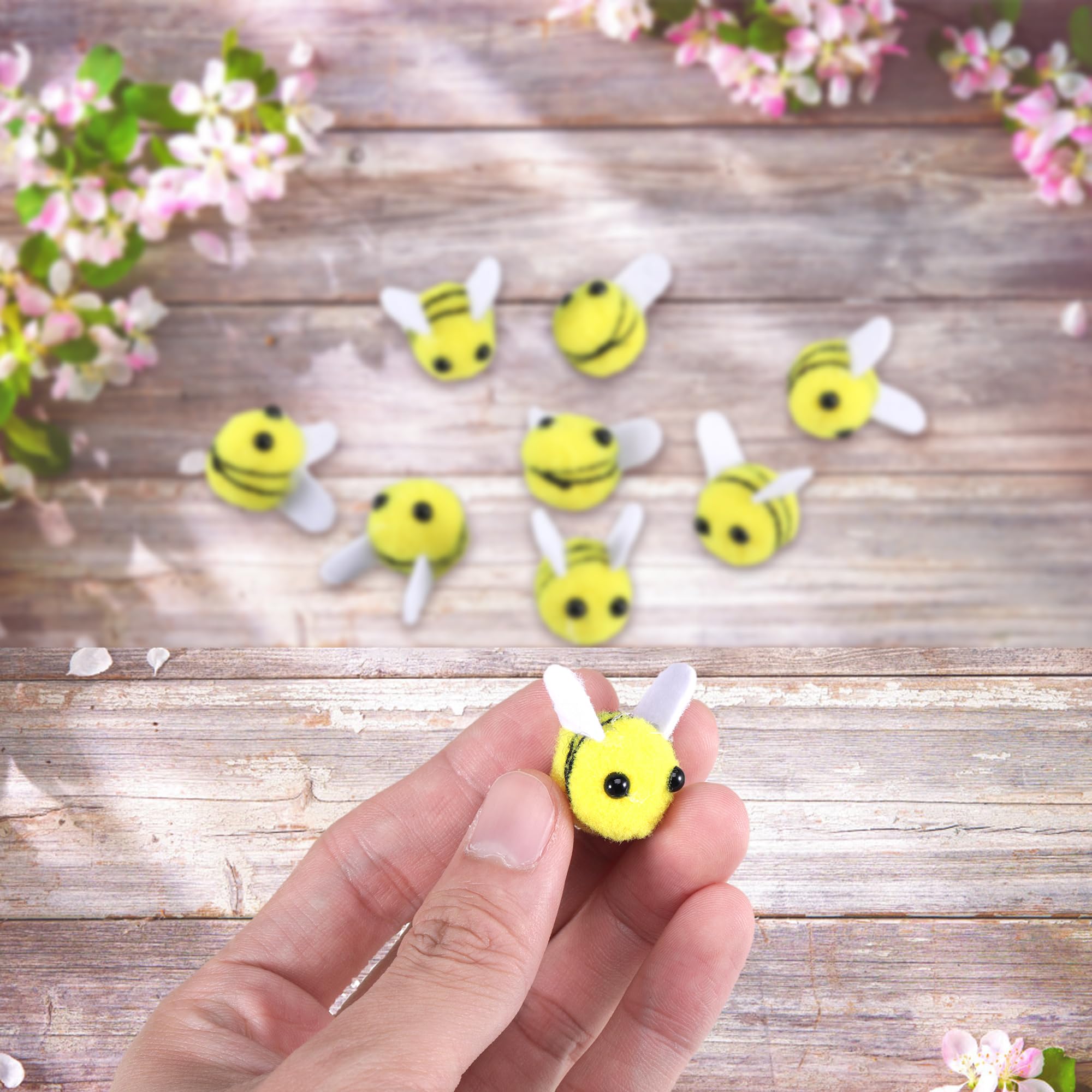 Set De 40 Abejas De Fieltro De Lana Natural – Decoración Amarilla Para Manualidades, Baby Shower, Ropa Y Guirnaldas, Hechas A Mano Y Reutilizables, Ideales Para Primavera Y Verano