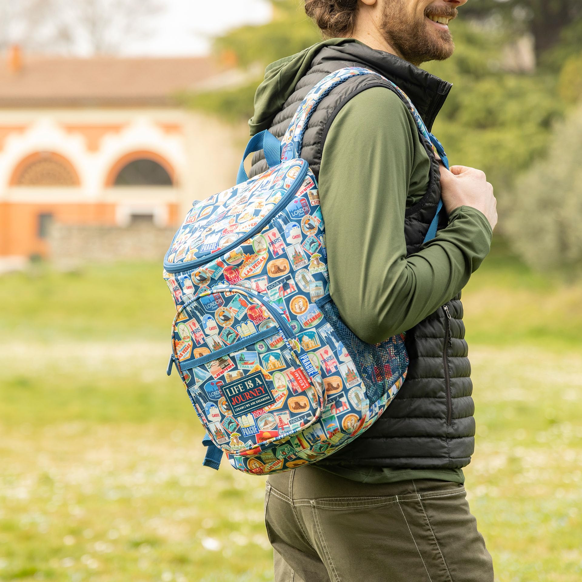 Legami - Thermorucksack Cooler Backpack, strapazierfähig, wärmeisolierend, tropfsicher, geräumig, Hauptfach, Mitteltasche, 2 Seitentaschen, 29 x 35 x 21 cm