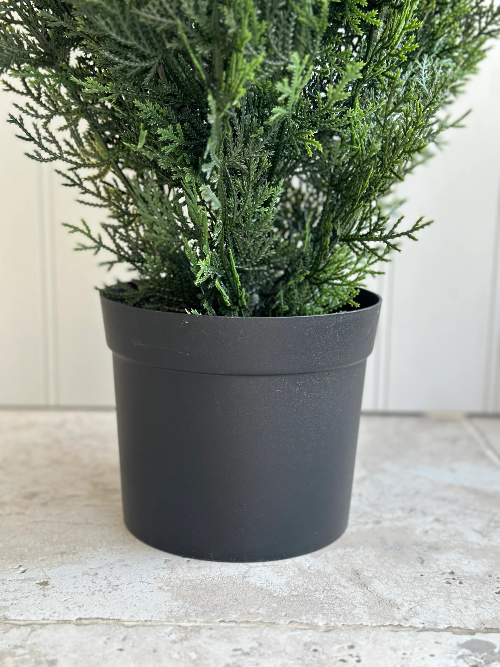 8 Foot Outdoor Artificial Cedar Topiary Tree Potted UV Rated Plant, Tall Tree for Outdoor Decor (1 Pack)