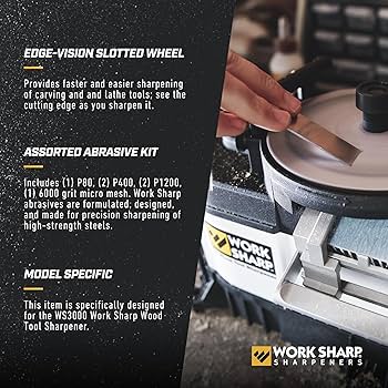 Work Sharp WSSA0002002 Slotted Abrasive Kit (WS3000 ONLY