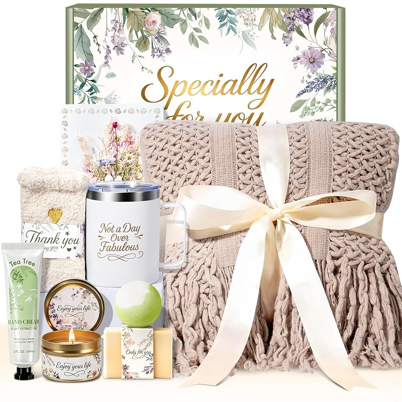 Kit de presentes para autocuidado BodyRefresh com manta, caneca e itens de banho