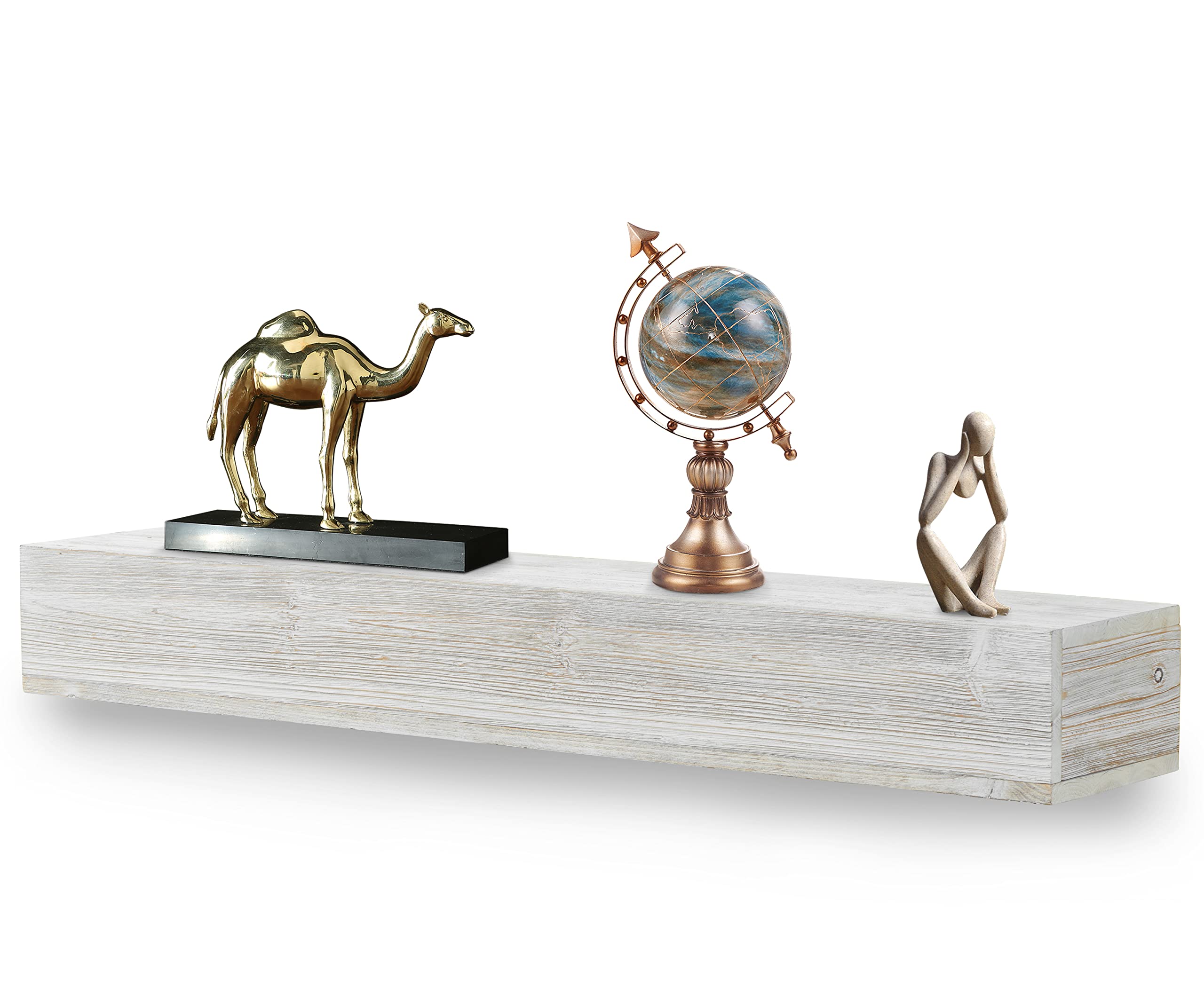 Photo 1 of 48 x 9 Rustic Wood Fireplace Mantel Wall Mounted, Brushed Finish, Floating Farmhouse Shelf for Living Room 48 INCH Antique