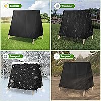 Vista 5 de Kasla Funda para columpio al aire libre, impermeable y resistente, cubierta para patio, juego de columpios con marco A, hamaca y soporte de columpio