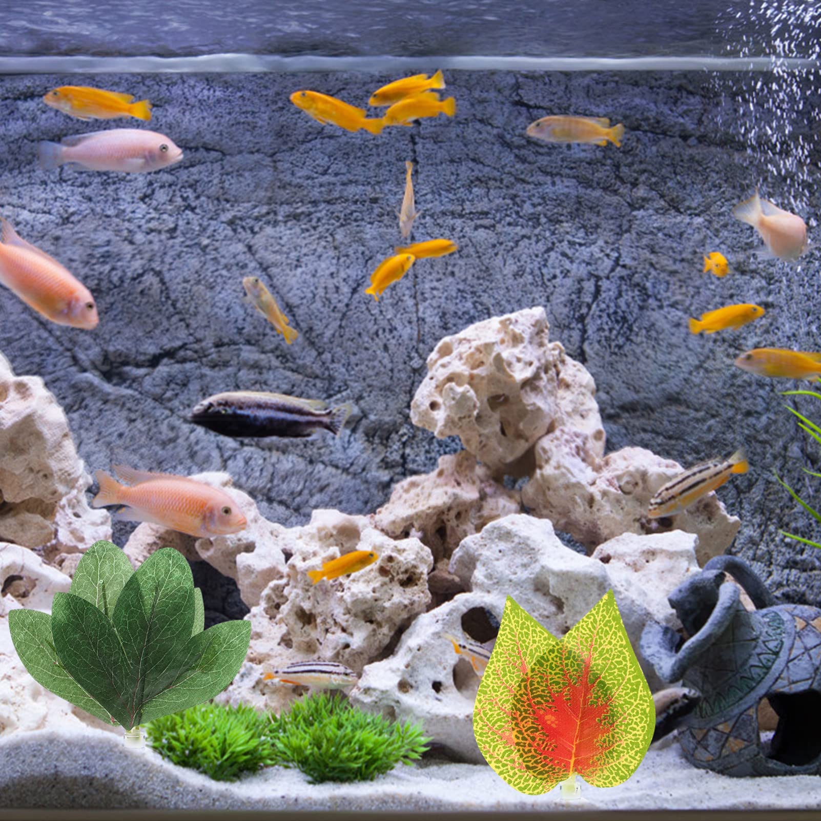 YARNOW 4 Juegos Hojas Artificiales De Plantas Ornamento del Acuario Plantas Artificiales Artificial Plants Decoración Pecera Hojas De Plantas De Plastico Decoración De Peces 4 Uds * 4